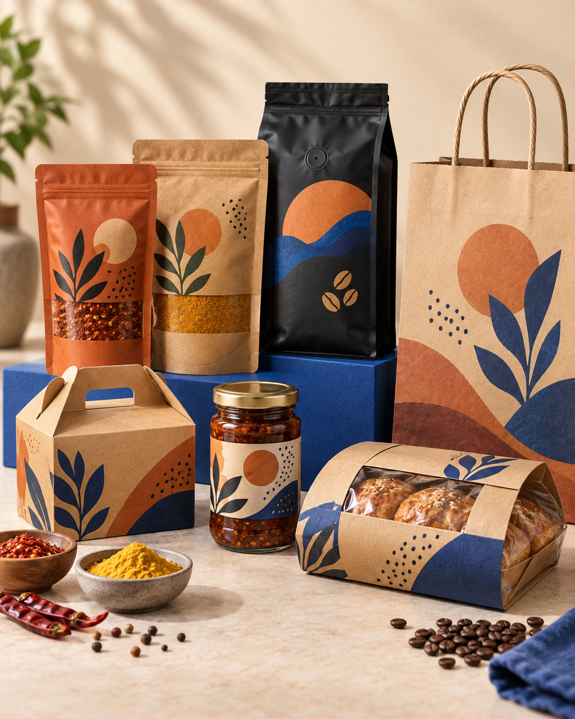 Food packaging concept for demo brand NOMA Pantry